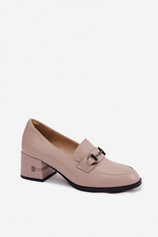 Leer schoenen Dames met hakken Vinceza 18116 beige