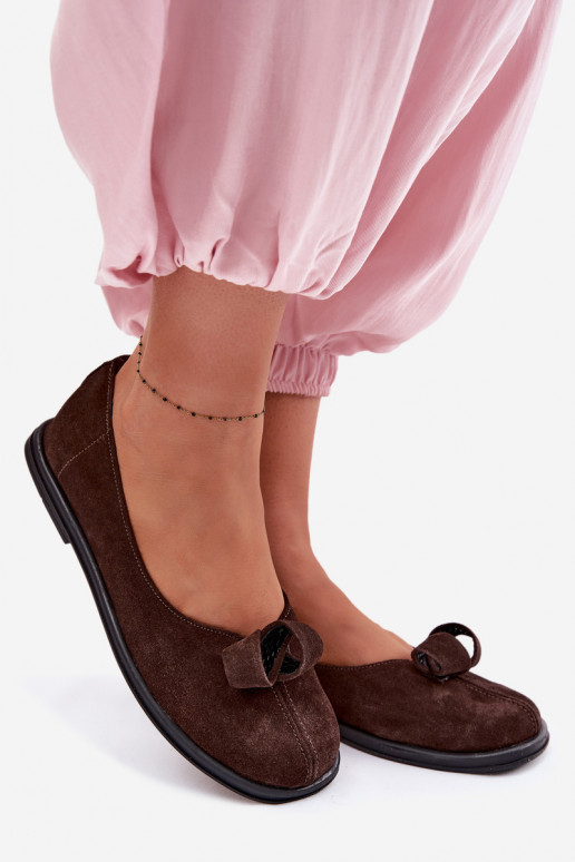 Leer van suède schoenen Dames Zazoo 379 CzekoladoIne