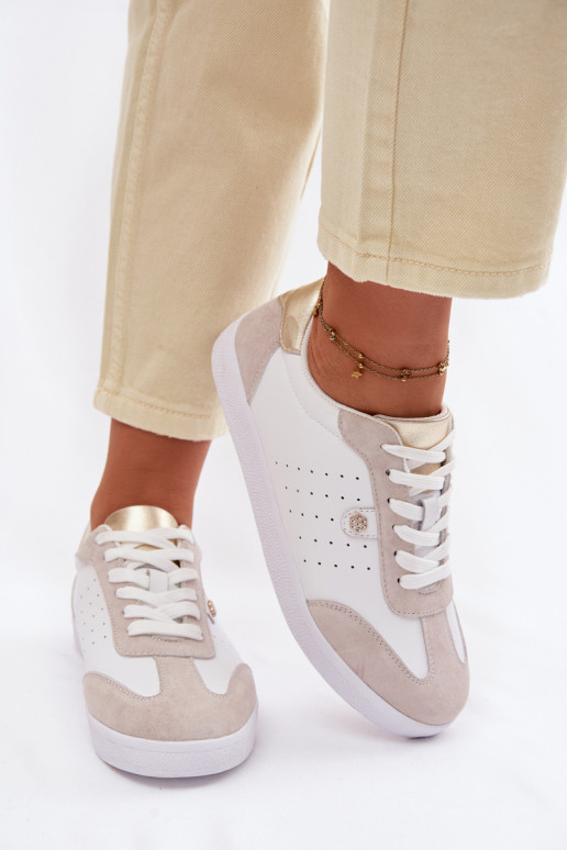 Sneakers Stilvollllschuhe FemininErmöglichtturalnej Skóry S.Barski LR61-7091 Zueiße Farbe