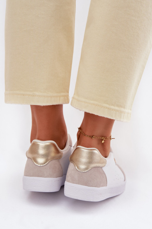 Chaussures modèle baskets FémininActivéturalnej Skóry S.Barski LR61-7091 couleur blanche