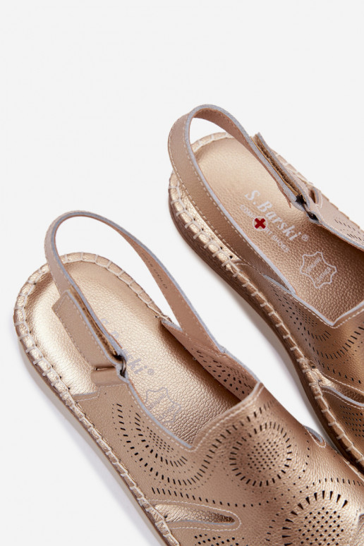 Peau Sandales à plateforme S.Barski GR61-5916 couleur dorée