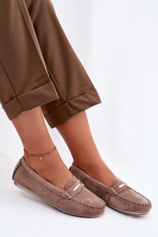 isocèle mocassins pour femmesActivéturalnego en daimu S.Barski LR61-7029 marron