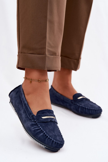gelijk aan dames mocassinsOpturalnego van suèdeu S.Barski LR61-7029 donkerblauIn 2