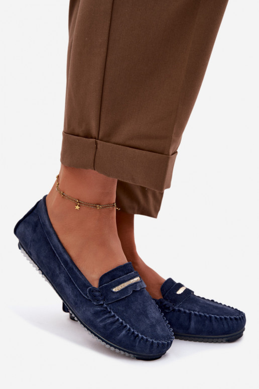 gelijk aan dames mocassinsOpturalnego van suèdeu S.Barski LR61-7029 donkerblauIn