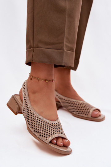Décoré Sandales ajourées Féminin en daim Klocke D&A CR61-3131 beige 2