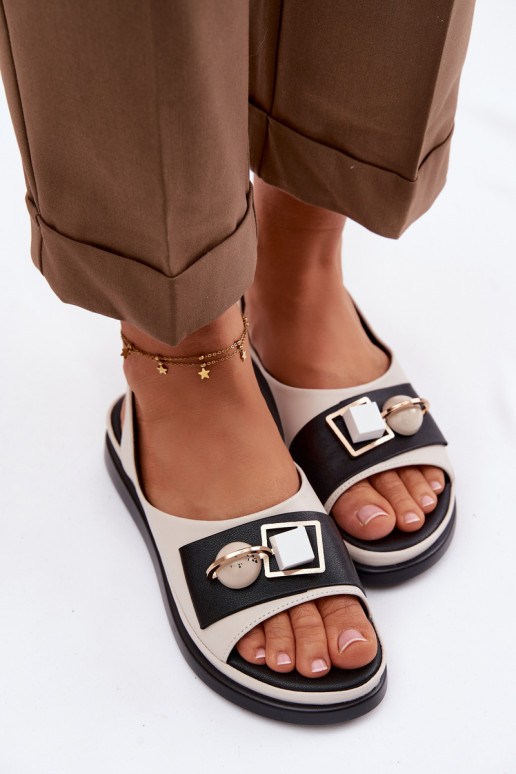 Dames sandalen Dames met ornamenten D&A GR61-5932 beige