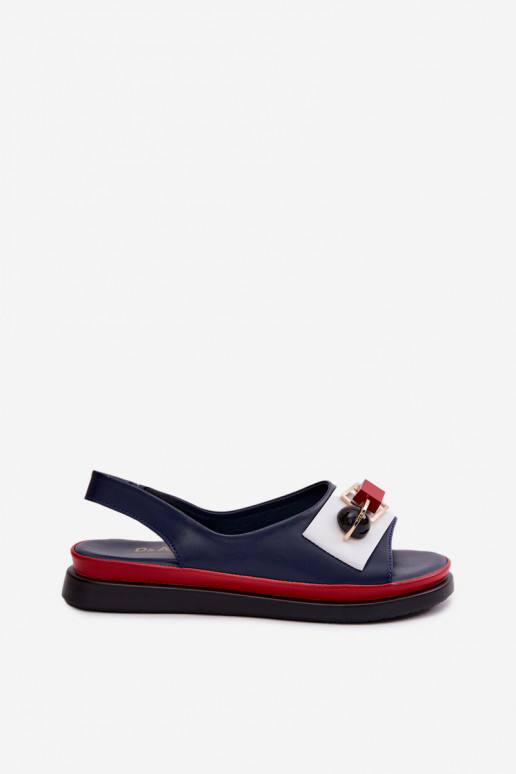 Damensandalen Feminin mit Ornamenten D&A GR61-5932 Dunkelblau