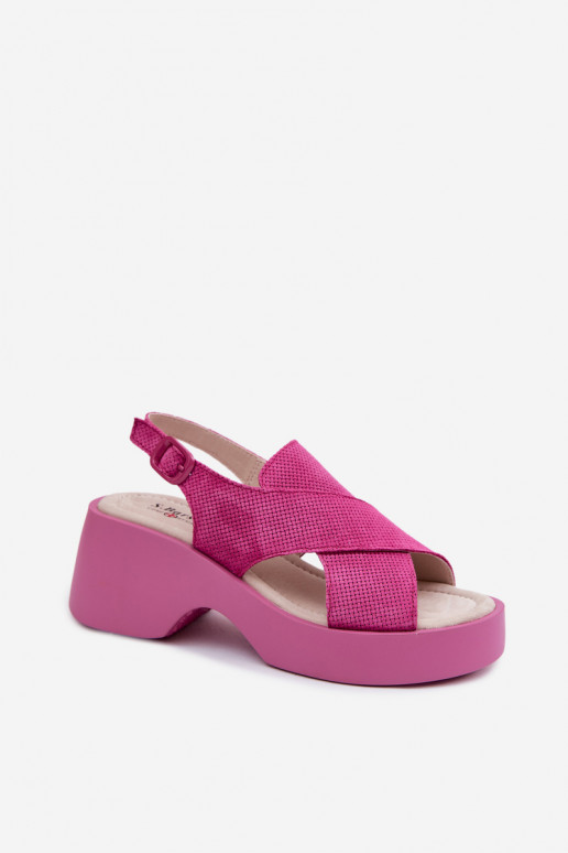 Sandales pour femmes Féminin avec une plateforme S.Barski LR61-7005 couleur rose