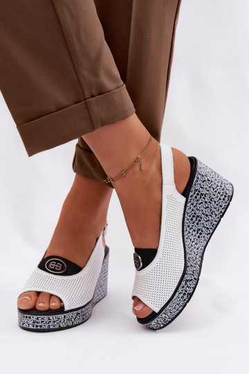 Leer Platform sandalen S.Barski LR61-7010 Initte kleur