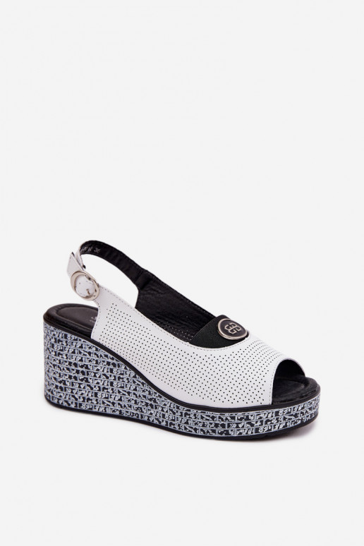 Leer Platform sandalen S.Barski LR61-7010 Initte kleur