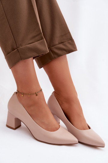 Schoenen met hakken Sergio Leone PB413 crème-roze kleur