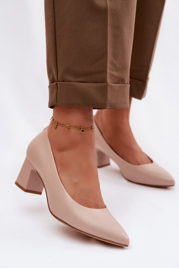 Schoenen met hakken Sergio Leone PB413 crème-roze kleur 2