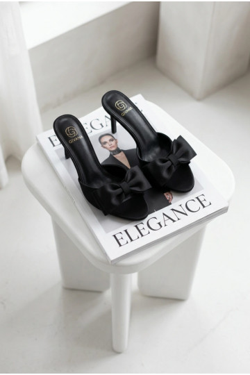 Damespantoffels met dunne hakken met linten zInart Jelessa