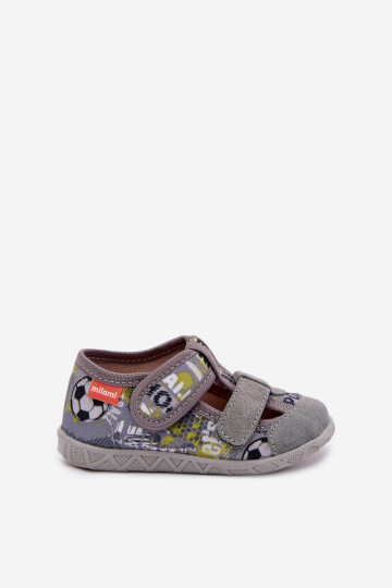Chaussons pour enfants Milami avec fermetures auto-agrippantes en gris Reathiana 2