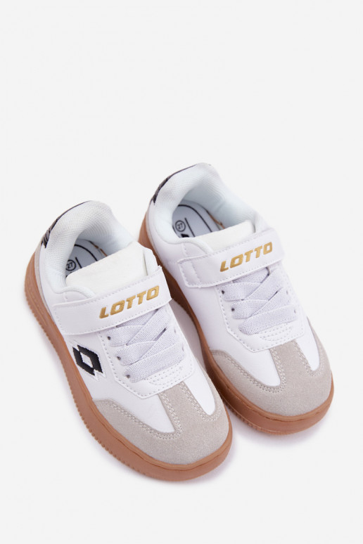 Chaussures modèle baskets Puéril avec attaches adhésives LOTTO MAKERA 2601250K couleur blanche