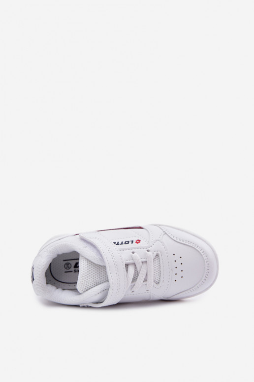 chaussures Baskets pour enfants avec attaches adhésives LOTTO NANDU 2600310K couleur blanche