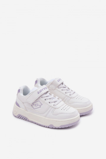 Kindersportschoenen LOTTO GROOVIN 2600130K met klittenbandsluiting wit-paarse kleur