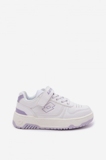 Kindersportschoenen LOTTO GROOVIN 2600130K met klittenbandsluiting wit-paarse kleur 2