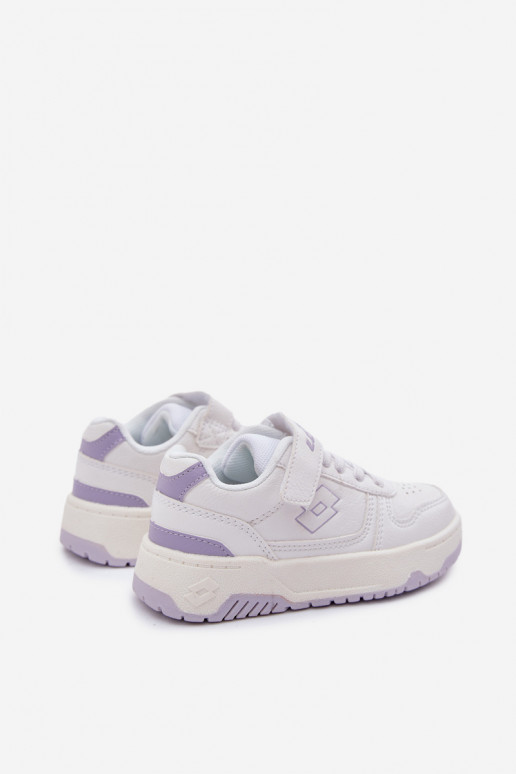 Sneakers Stilvollllschuhe Kindisch mit Klebeverschlüssen LOTTO GROOVIN 2600130K INeiß-Violette Farbe