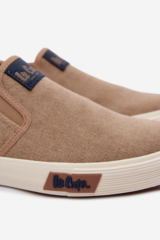 Baskets Chaussures décontractées pour hommes Glisser sur Lee Cooper LCDANS-26-02-4089 beige