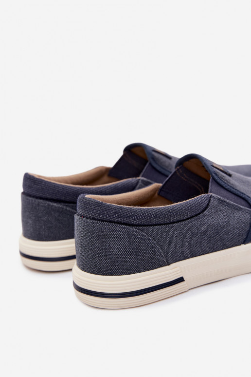 Baskets Chaussures décontractées pour hommes Glisser sur Lee Cooper LCDANS-26-02-4088 bleu foncé