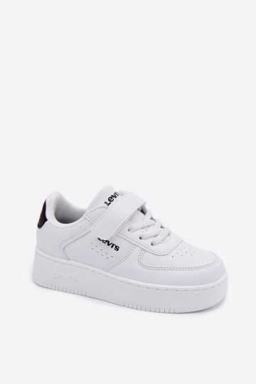 Chaussures modèle baskets Puéril avec attaches adhésives LEVI'S NEDANS UNION BOLD VUNB0001S couleur blanche