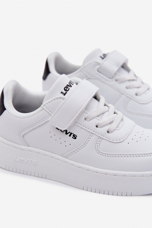 Chaussures modèle baskets Puéril avec attaches adhésives LEVI'S NEDANS UNION BOLD VUNB0001S couleur blanche