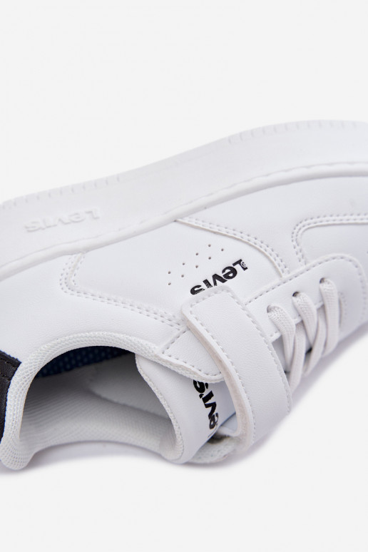 Chaussures modèle baskets Puéril avec attaches adhésives LEVI'S NEDANS UNION BOLD VUNB0001S couleur blanche
