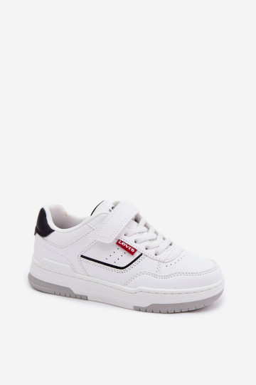 Chaussures modèle baskets Puéril avec attaches adhésives LEVI'S JOHN SE VJOH0012S couleur blanche