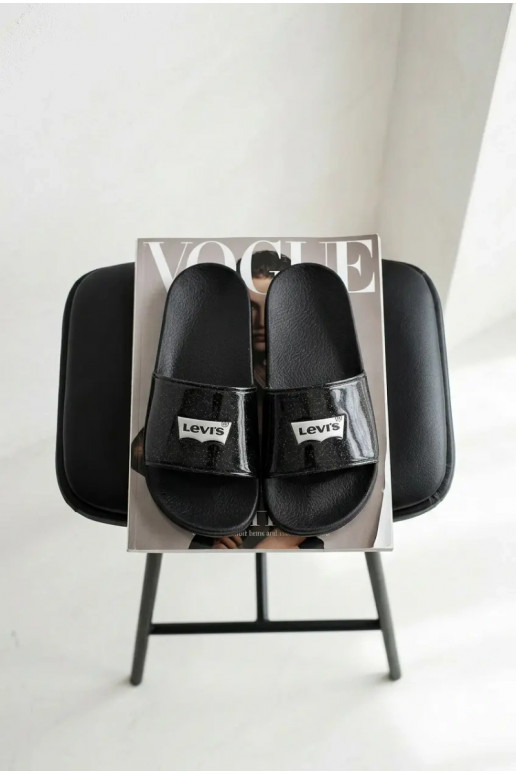 Jeugdslippers LEVI'S VPOL0251S-2693 zwart met glans