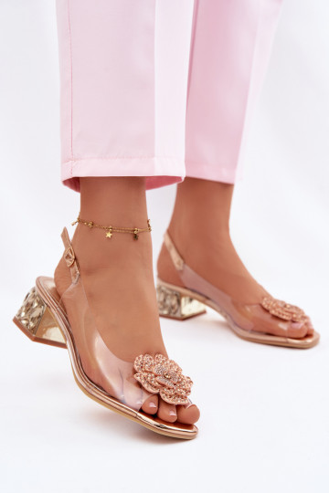 sandalen Perregimi Op Klok met glanzende gaten I met bloemenem Vinceza 70122 Szampańskie 2