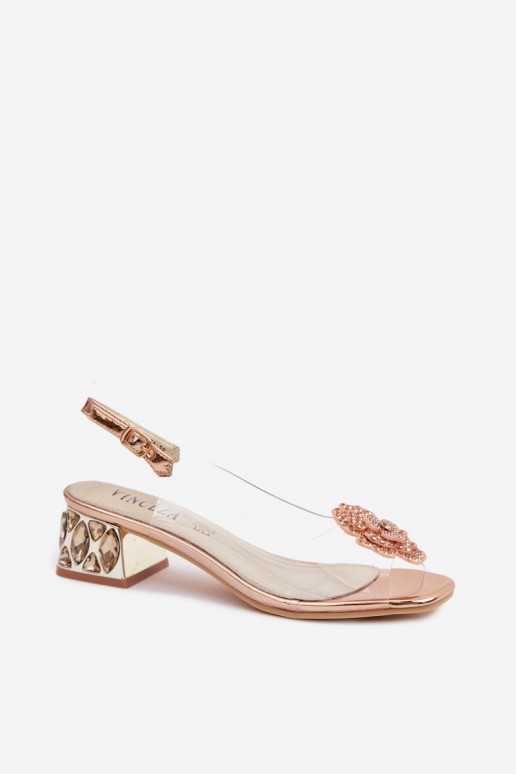 sandalen Perregimi Op Klok met glanzende gaten I met bloemenem Vinceza 70122 Szampańskie