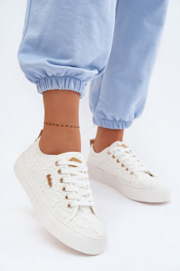 Lage sneakers met veters Lee Cooper LCIN-26-02-4060 in wit 2