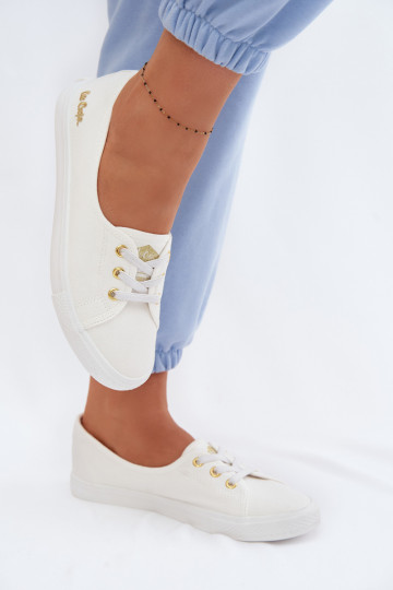Sportliche Freizeitschuhe Lee Cooper LCIN-26-02-4043 in Weiß-Gold
