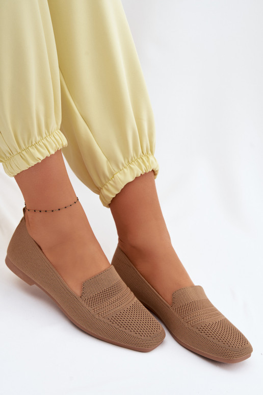 materiaal dames mocassins bruine kleur Dorielle