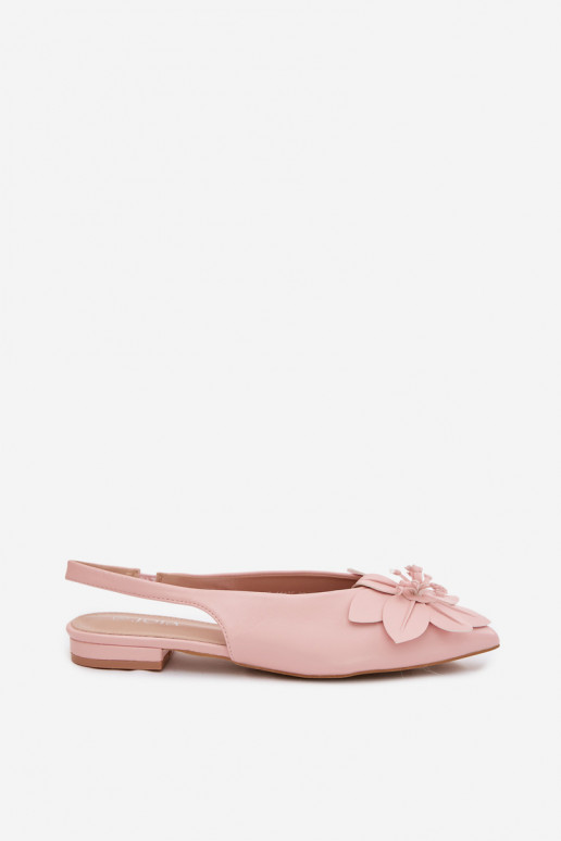 Sandales pour femmes avec des talons largesDekoracyjnym Une fleur couleur rose Telivette