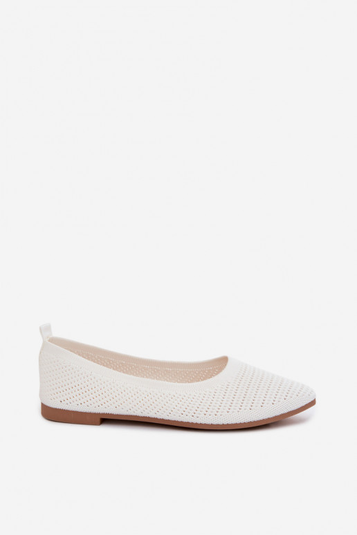 grille Ballerines en tissu Féminin couleur blanche Sarina