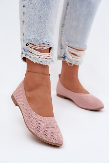 Netz Ballerinas aus Stoff Feminin pinke Farbe Sarina 2