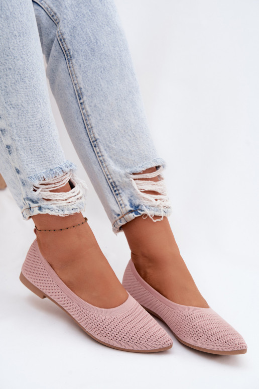 grille Ballerines en tissu Féminin couleur rose Sarina