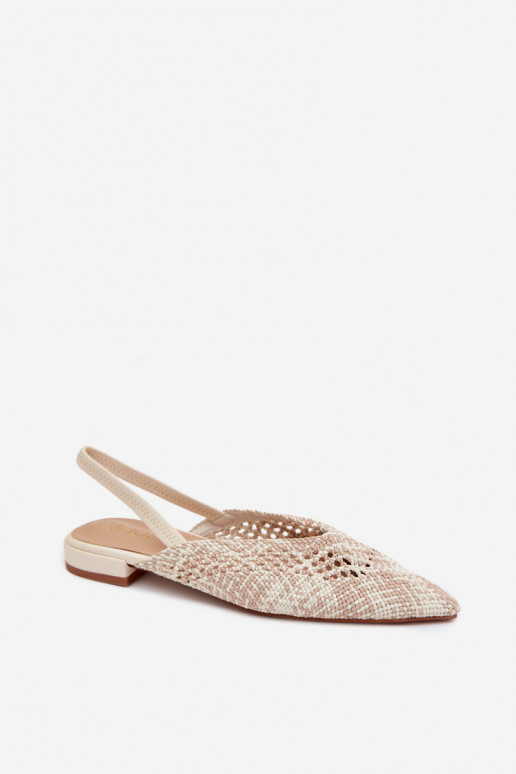 sandales à motifs Féminin avec des talons larges beige Lelrene