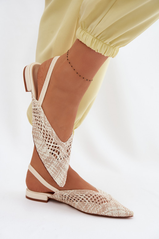 sandales à motifs Féminin avec des talons larges beige Lelrene