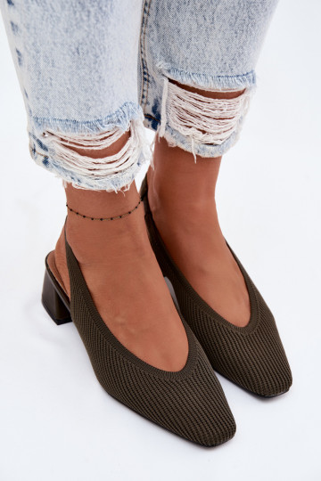 materiaal Dames sandalen met hakken kaki kleuren Het heeftrcelle