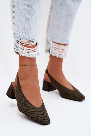 materiaal Dames sandalen met hakken kaki kleuren Het heeftrcelle 2