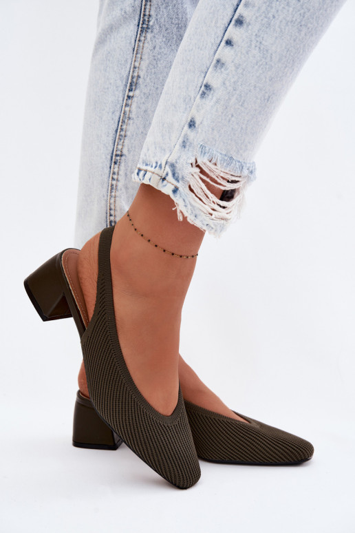  Sandales pour femmes avec des talons couleur kaki Il fautrcelle