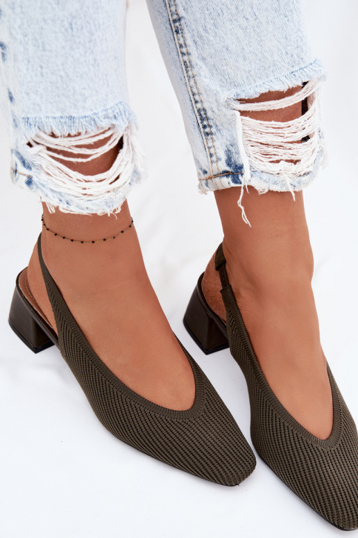  Damensandalen mit Absätzen Khaki-Farbe-Farbe Es mussrcelle