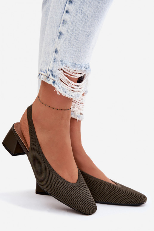  Damensandalen mit Absätzen Khaki-Farbe-Farbe Es mussrcelle