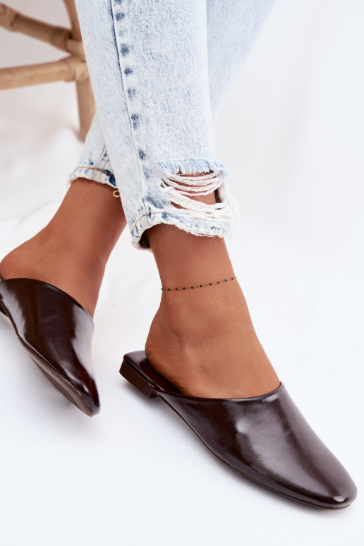 Damespantoffels MuleImitacji Skóry gelijk aan CzekoladoIne Romelle