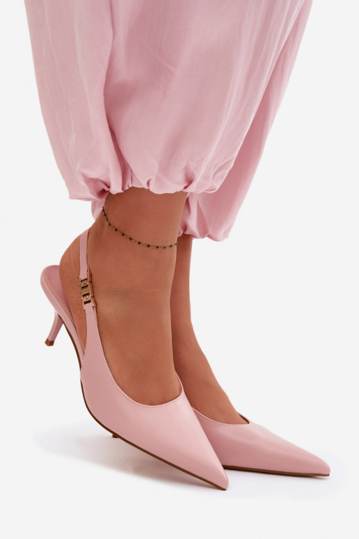 Sandales pour femmesImitacji Skóry avec des talons fins couleur rose Jelissey