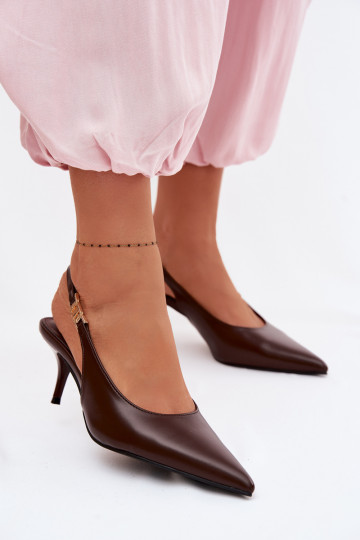 Sandales pour femmesImitacji Skóry avec des talons fins CzekoladoÀe Jelissey 2