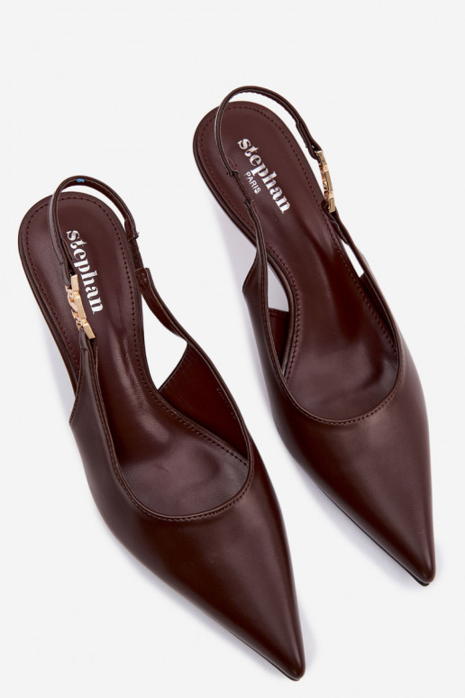 Sandales pour femmesImitacji Skóry avec des talons fins CzekoladoÀe Jelissey